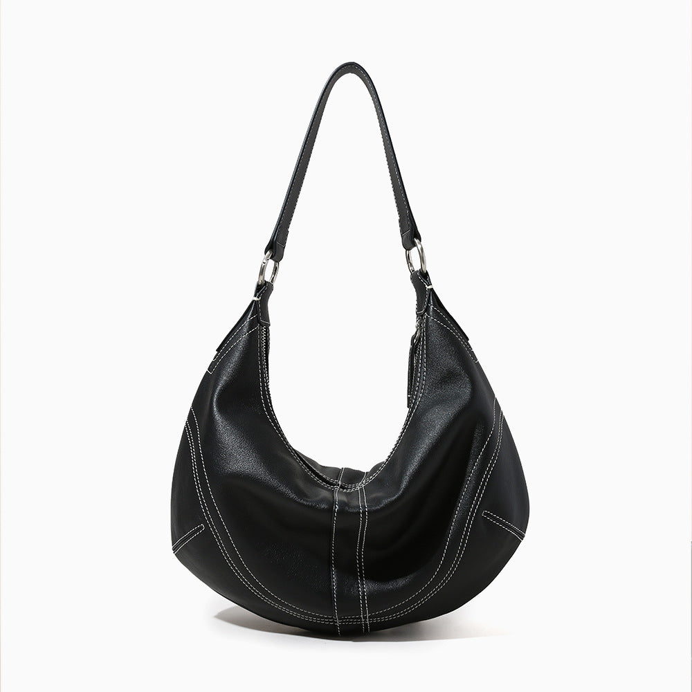 Women's Crystal Grain Surface High-grade First Layer Cowhide Crossbody Bags