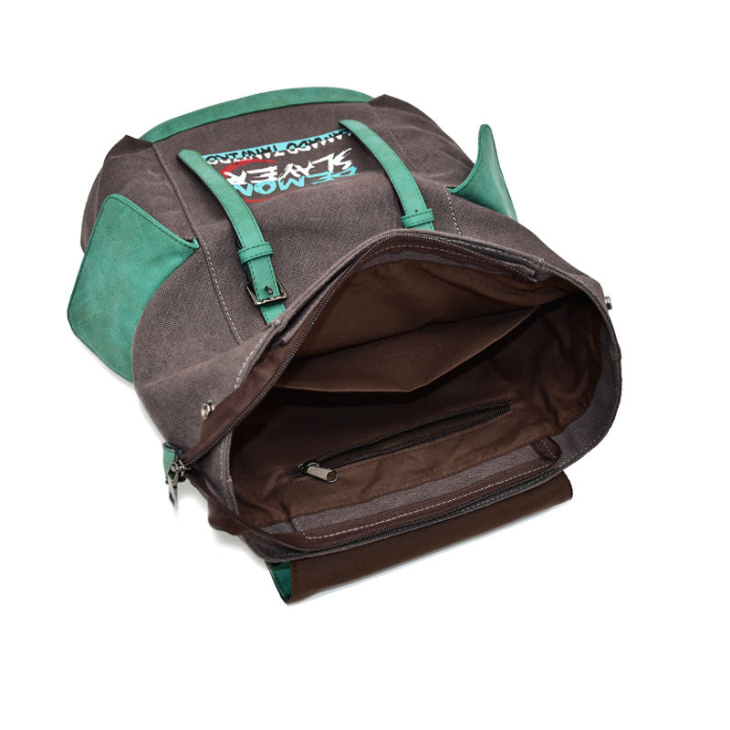 Attack Fire Shadow One Piece Canvas Middle School Students' Schoolbags