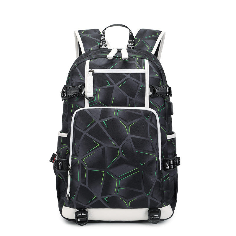 Men's High Thermal Transfer Flower Street Waterproof Backpacks