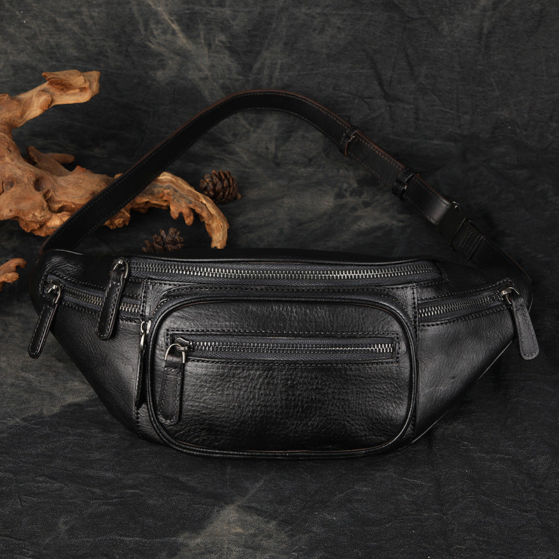 Women's & Men's & Retro First Layer Cowhide Motorcycle Men's Waist Packs