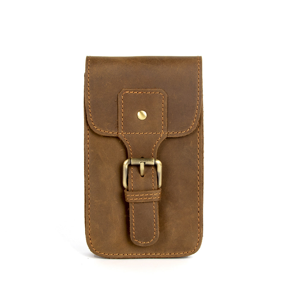 Horse Leather Mobile Vertical Retro First Layer Phone Bags