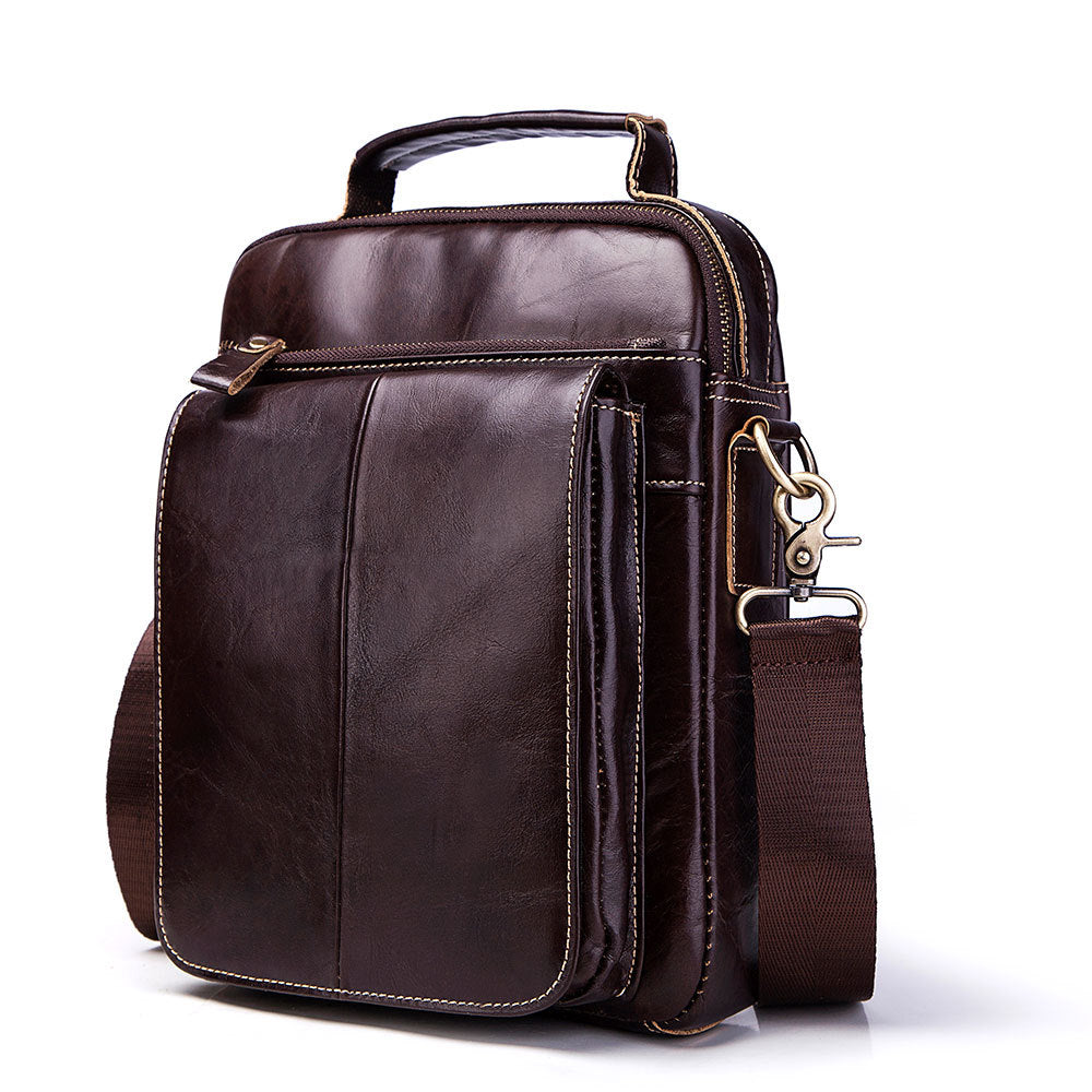 Men's Paul First Layer Cowhide Vertical Design Men's Messenger Bags