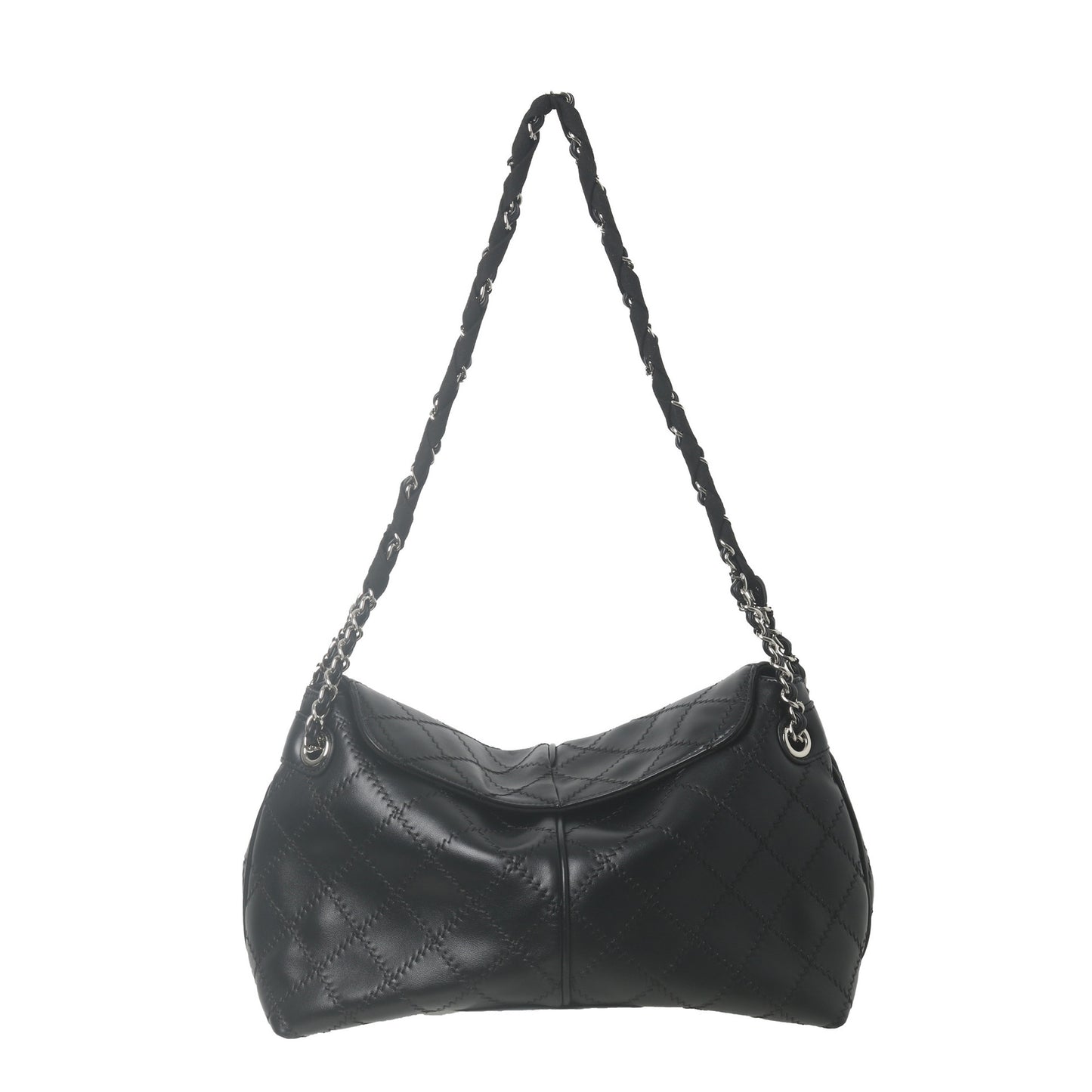 Women's Cowhide Genuine Leather Rhombus Chain Design Crossbody Bags
