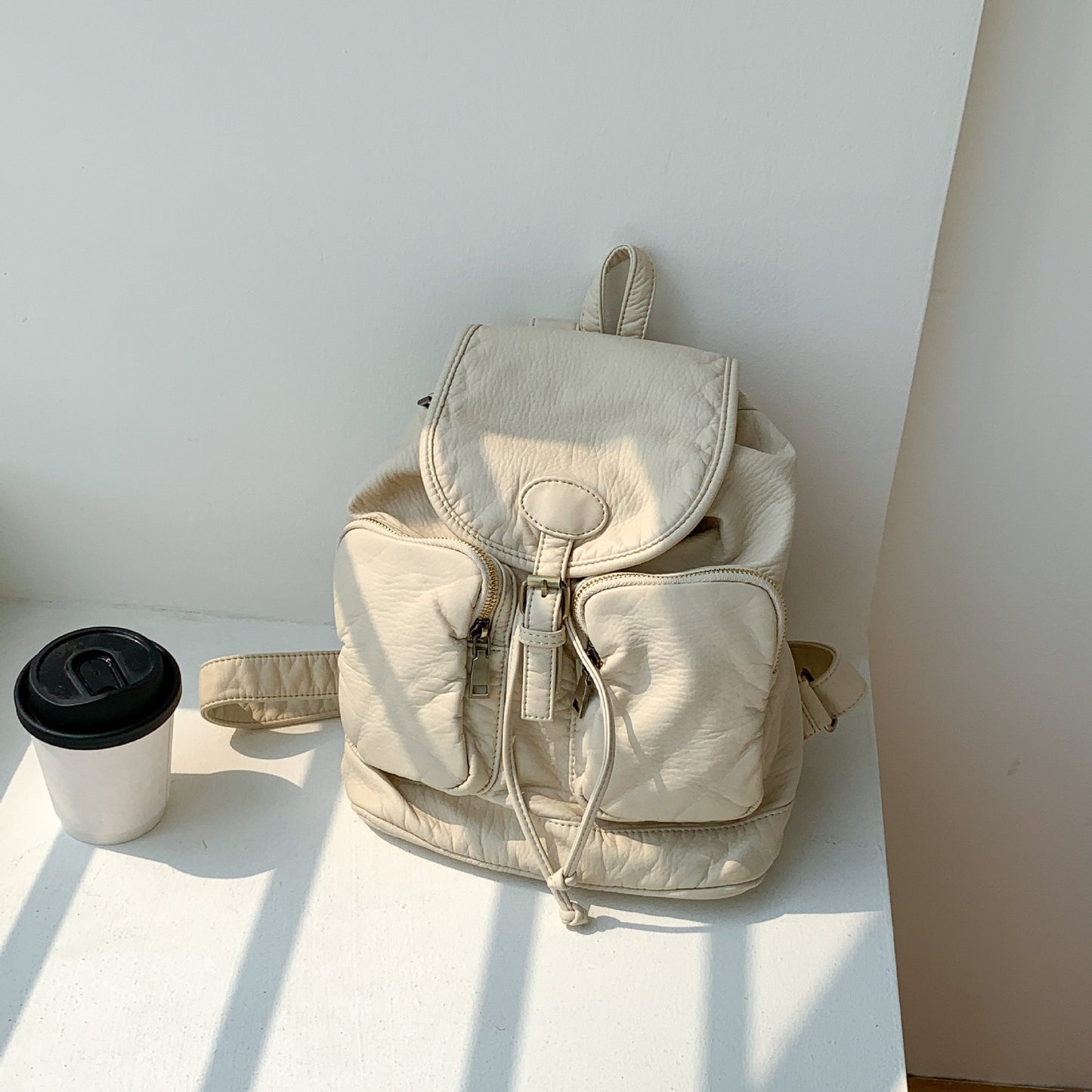 Minority Simple Versatile Sier Pleated Soft Backpacks