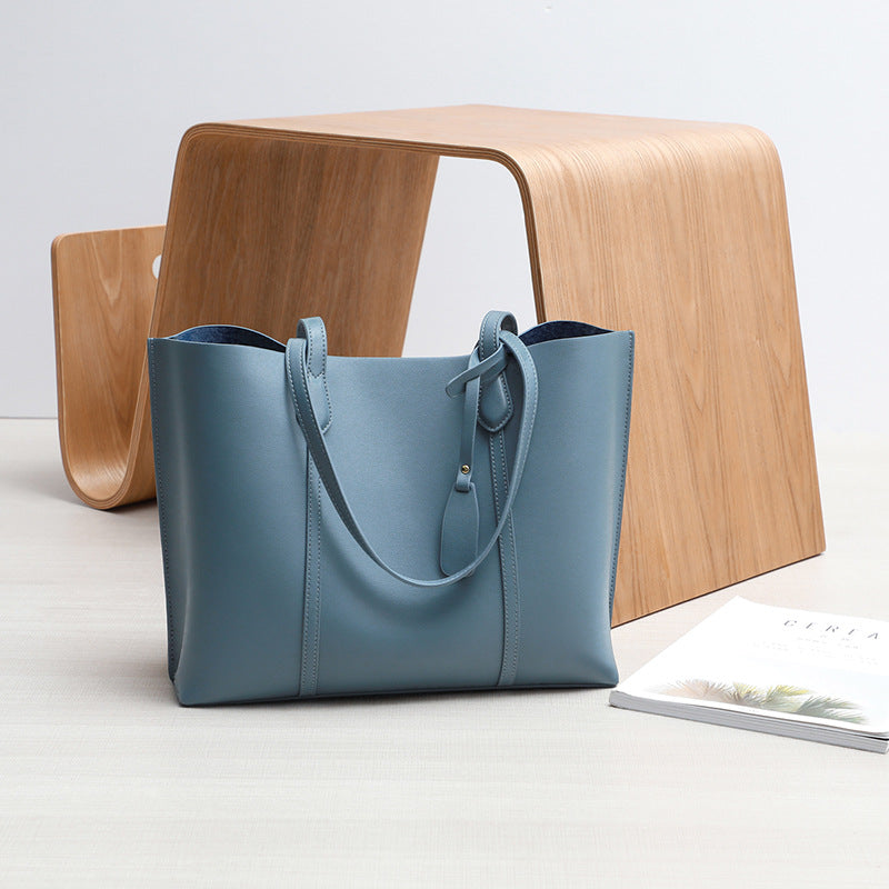 Women's Summer Capacity Genuine Leather High Sense Tote Bags