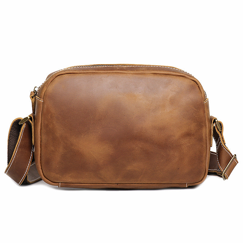 Women's & Men's & Fashion Simple Crazy Horse Leather Men's Shoulder Bags