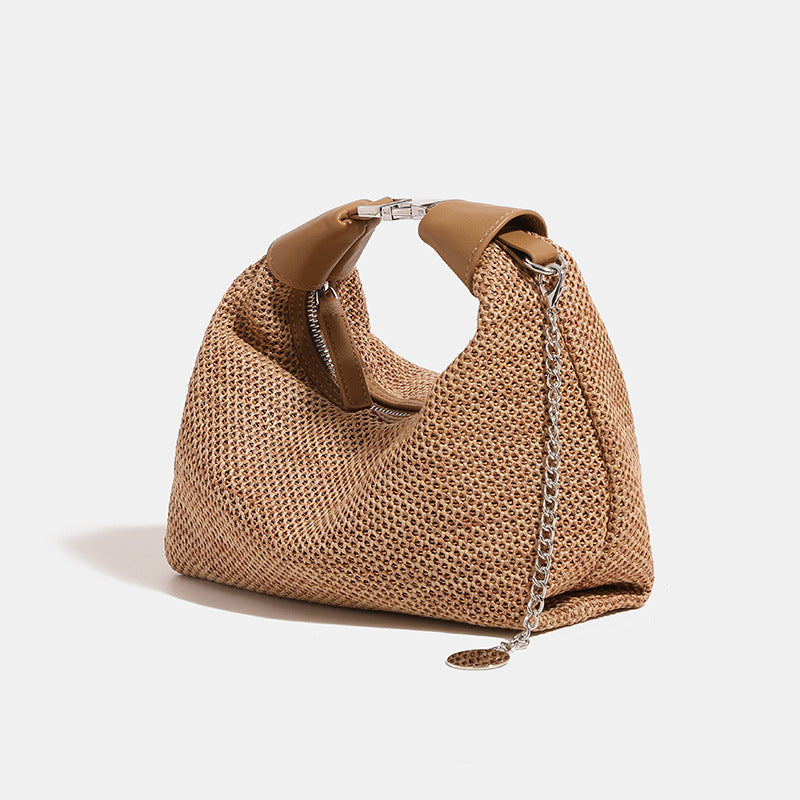 Women's Straw Woven Dumpling Summer Vacation Beach Handbags
