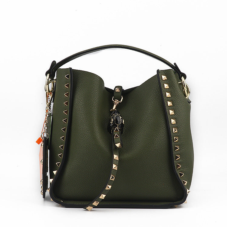 Women's Attractive Genuine Leather Litchi Pattern Shoulder Bags