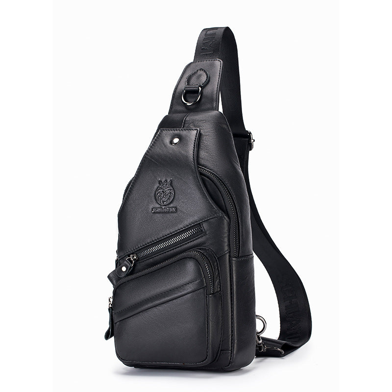 Men's Leather Retro High-grade First Layer Cowhide Men's Chest Bags