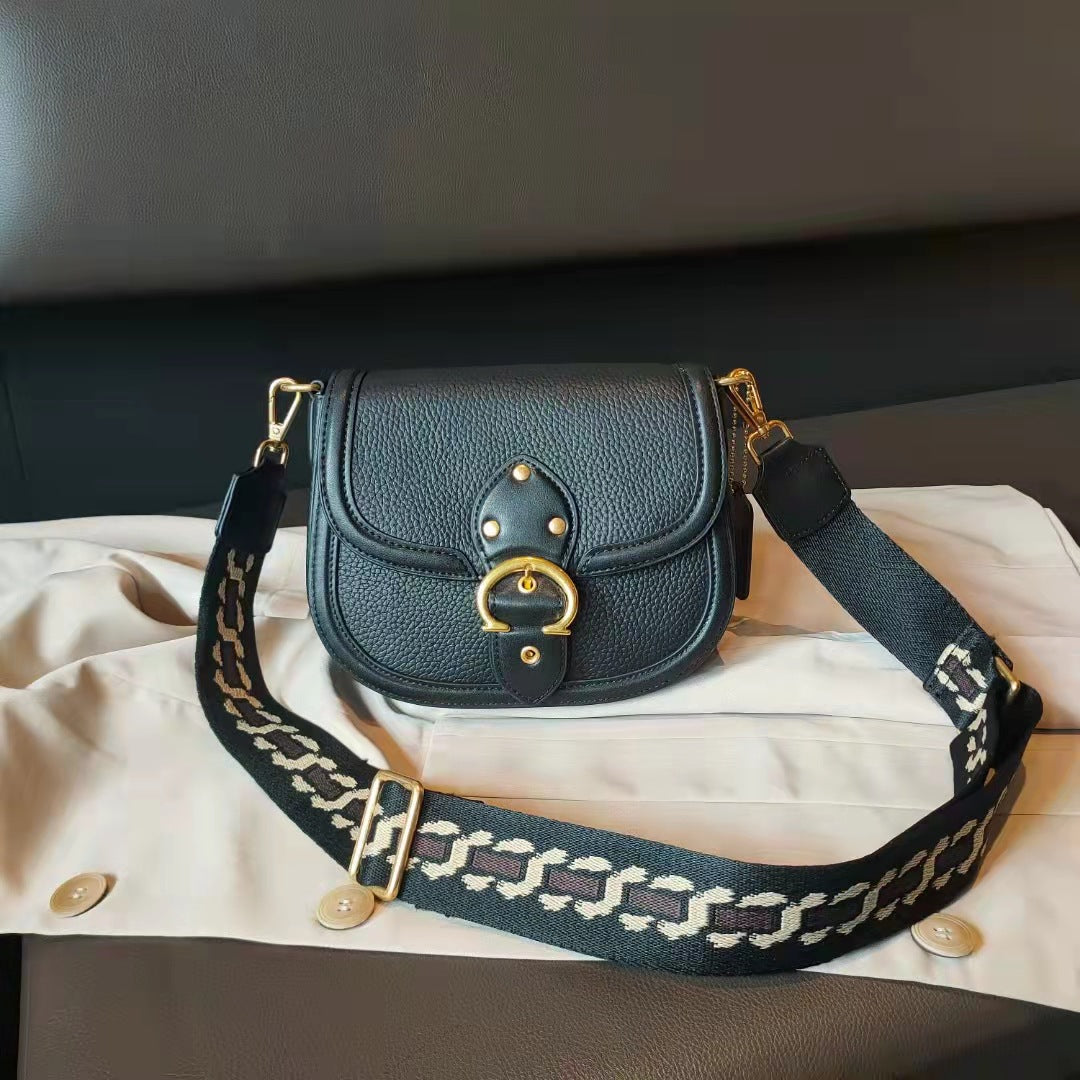 Women's Saddle Korean Color Contrast Patchwork Personality Crossbody Bags