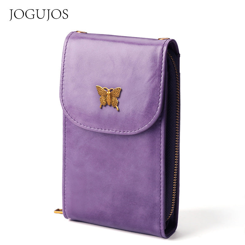 Women's Genuine Leather Machine Trend Chain Simple Fashion Phone Bags