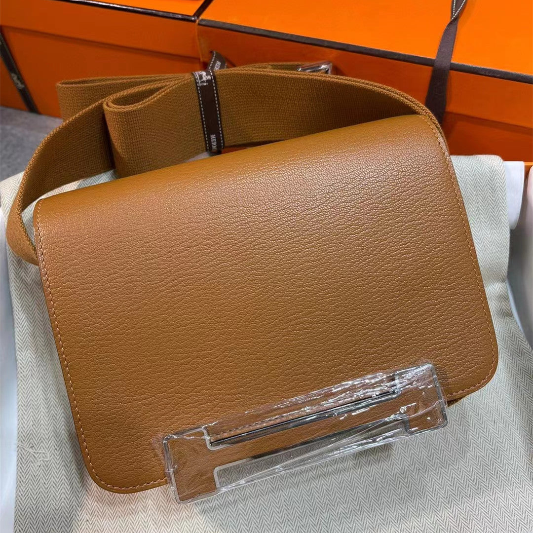 Women's Clogs Genuine Leather Wide Strap Stewardess Small Square Bags