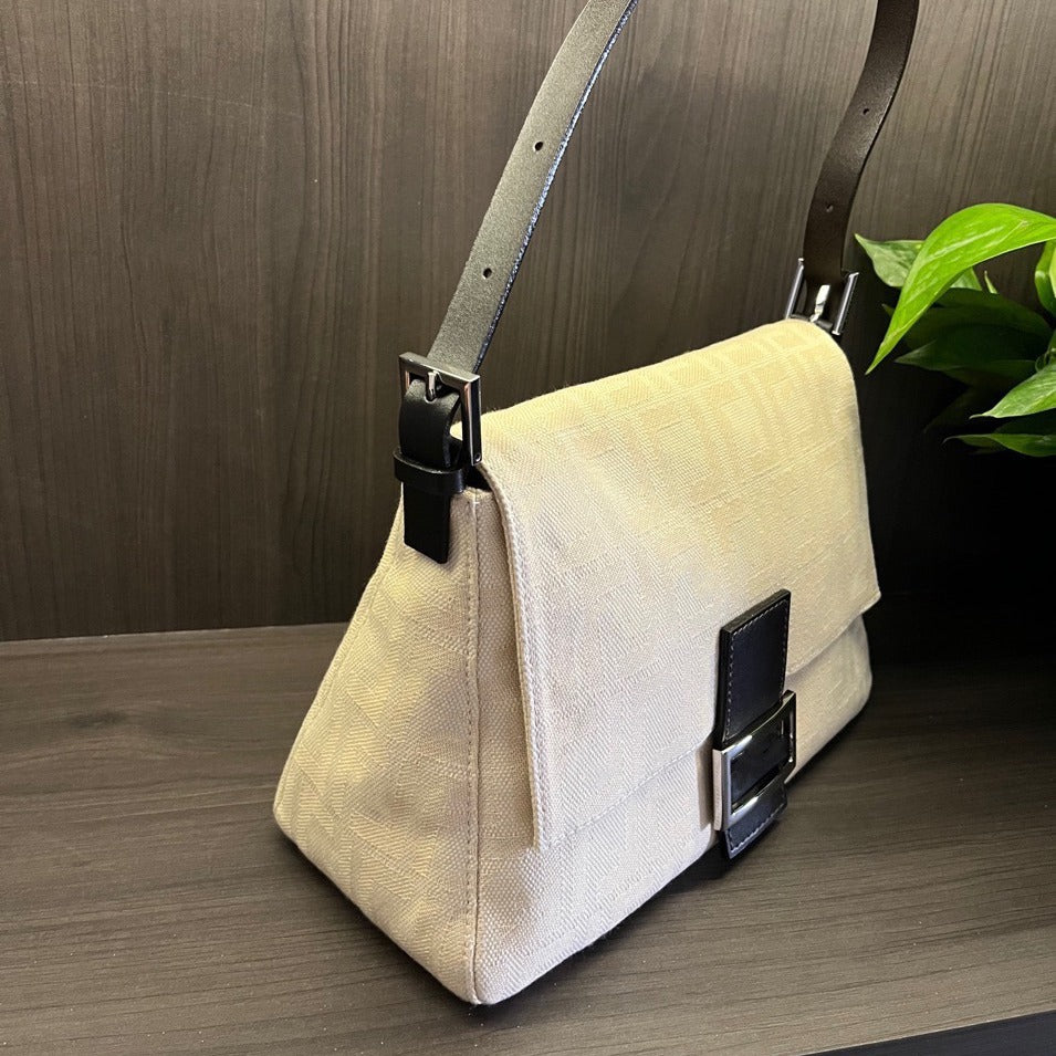 Cream Baguette Vegetable Tanned Leather Retro Bags