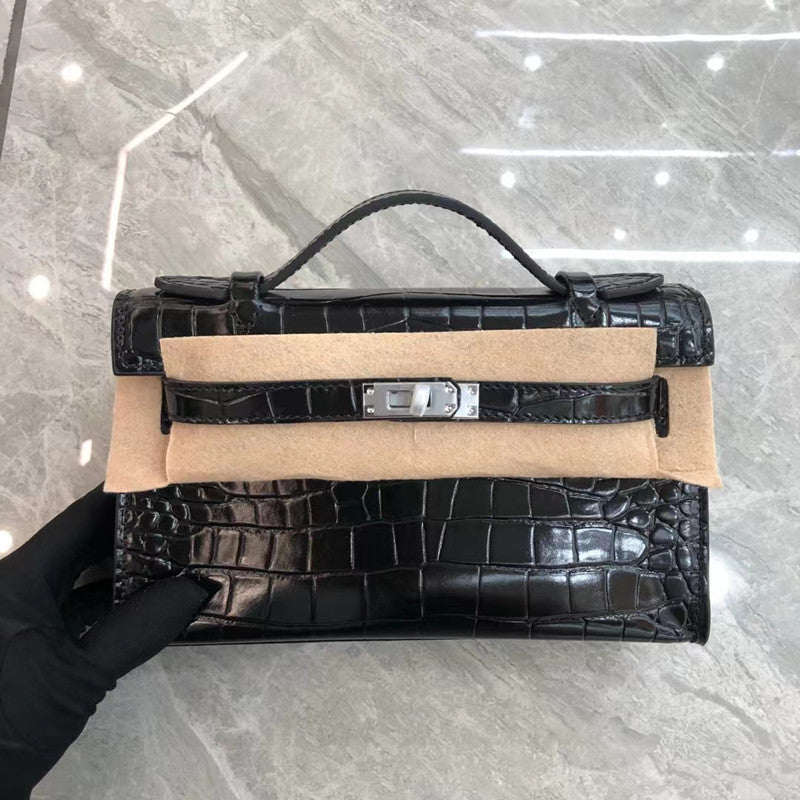 Women's Crocodile Pattern Generation Kelly Fashion Portable Small Square Bags