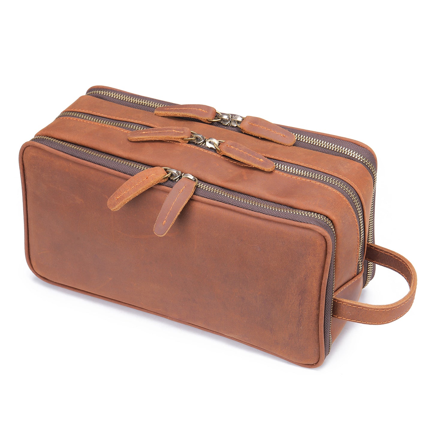 Men's Crazy Horse Leather Clutch Wash Large Men's Handbags