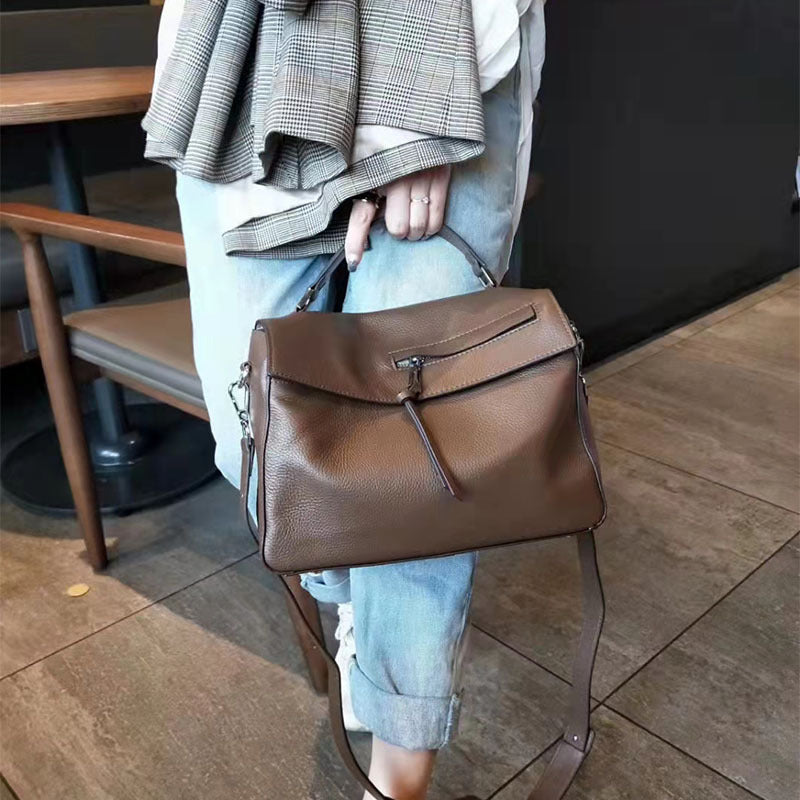 Women's Line Soft Leather Underarm Fashionable Large Shoulder Bags