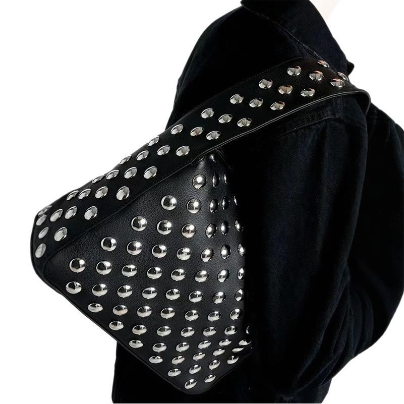 Women's Slouchy Trend Rivet Underarm Fashion Shoulder Bags