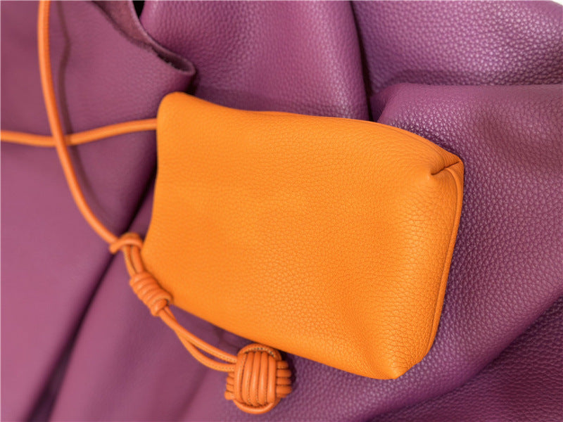 Women's Woven Ball Mobile Leather Mini Simple Phone Bags