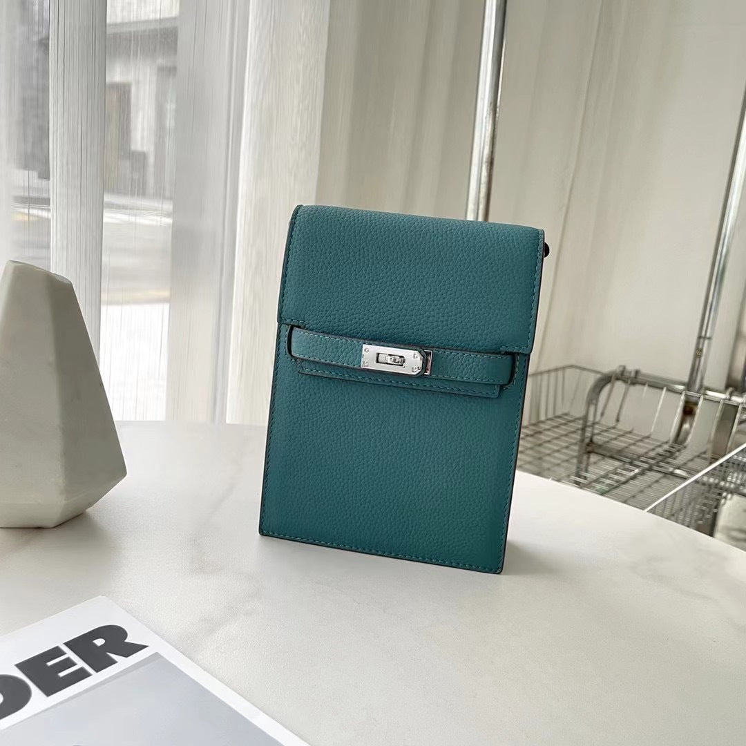 Fashion Genuine Leather Female Kelly Vertical Light Phone Bags