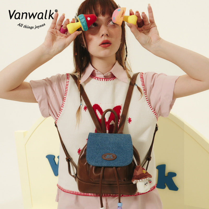 Spring Ranch Retro Cute Denim Niche Backpacks