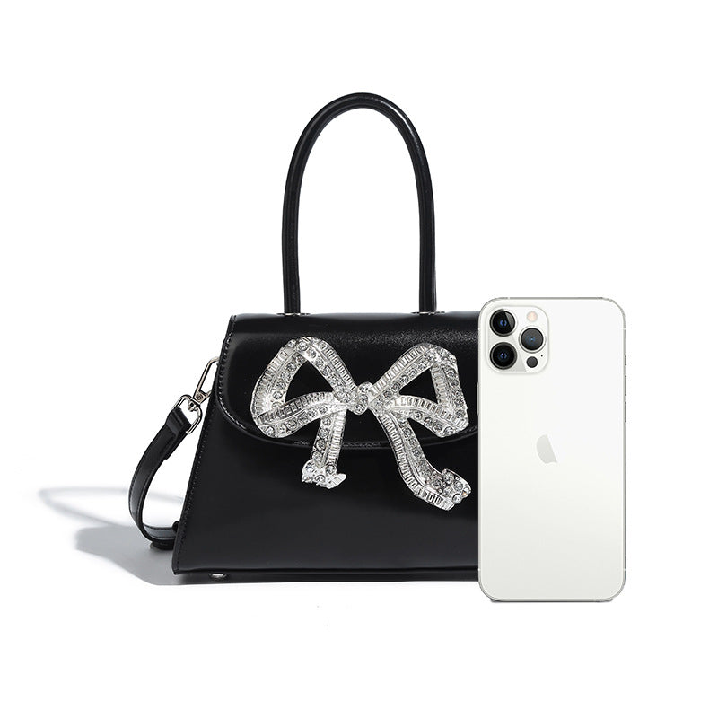 Women's Niche Diamond Bow Rhinestone Portable Pouch Handbags