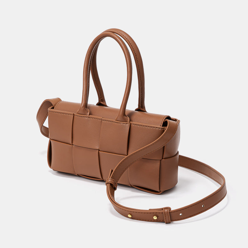 Women's Korean Genuine Leather Woven Design Fashion Bags
