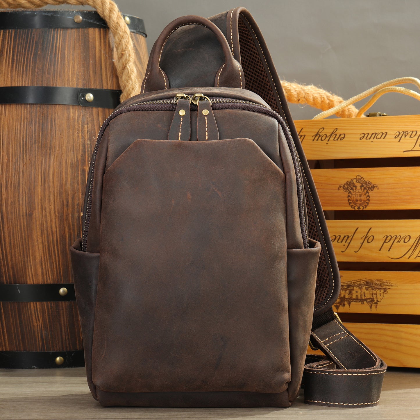 Men's Crazy Horse Leather Business Commute Men's Bags