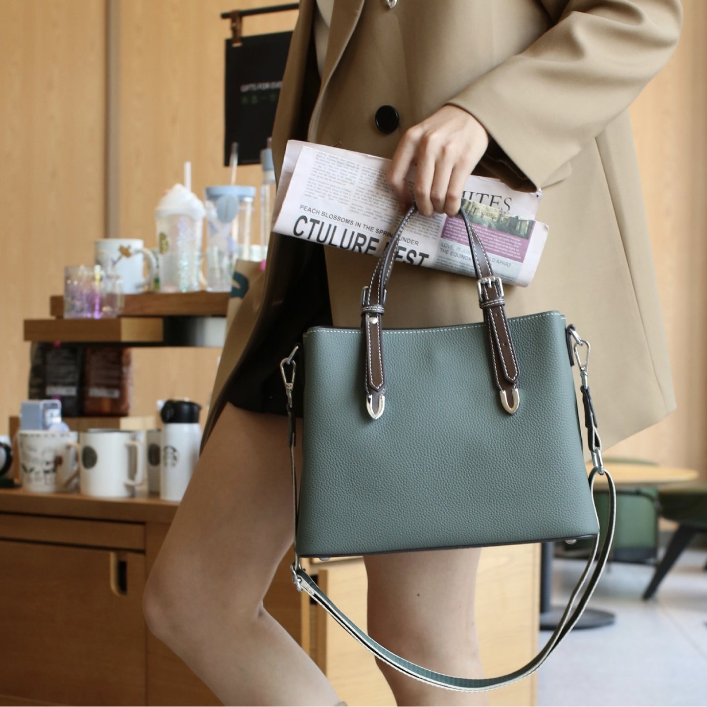 Women's Top Layer Leather Large Capacity Fashion Shoulder Bags