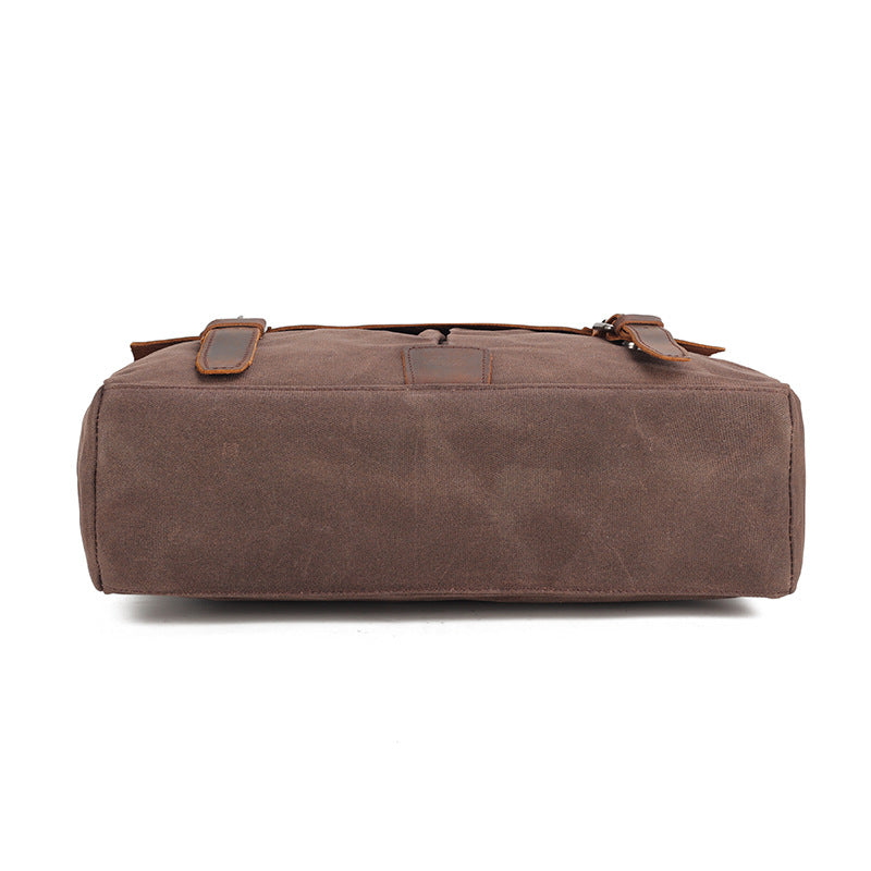 Men's Vintage Oil Wax Canvas With Crazy Men's Shoulder Bags