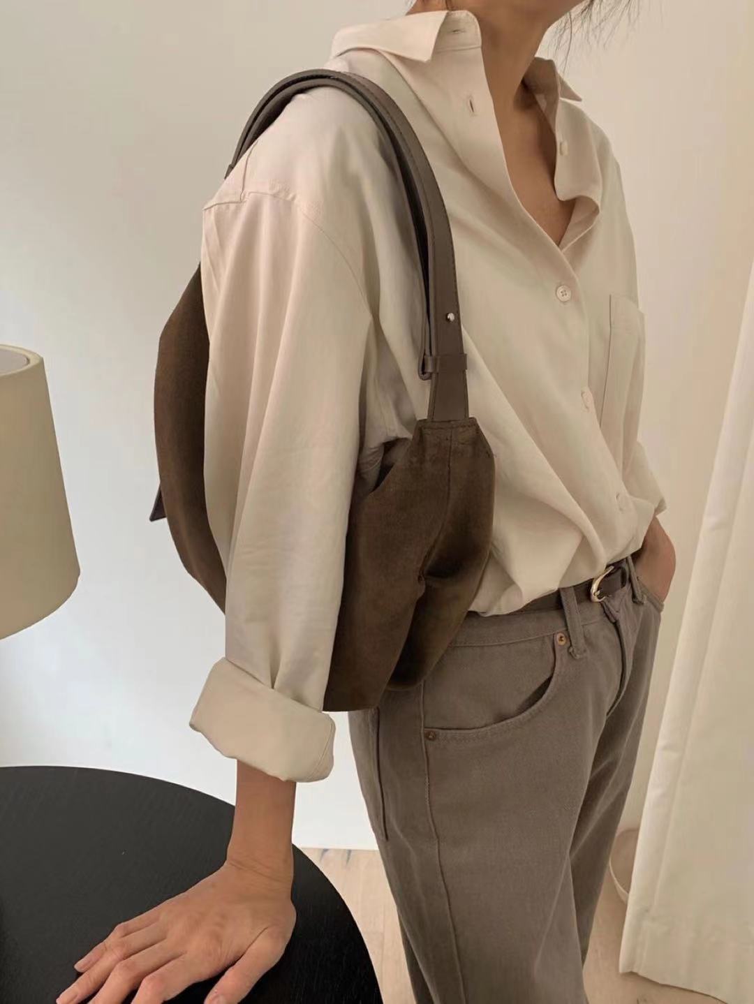 Durable Niche Underarm Vintage Suede Dumpling Shoulder Bags