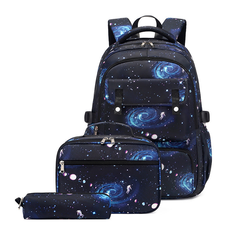 Fashion Starry Sky Trendy Boy Three-piece Elementary School Students' Schoolbags