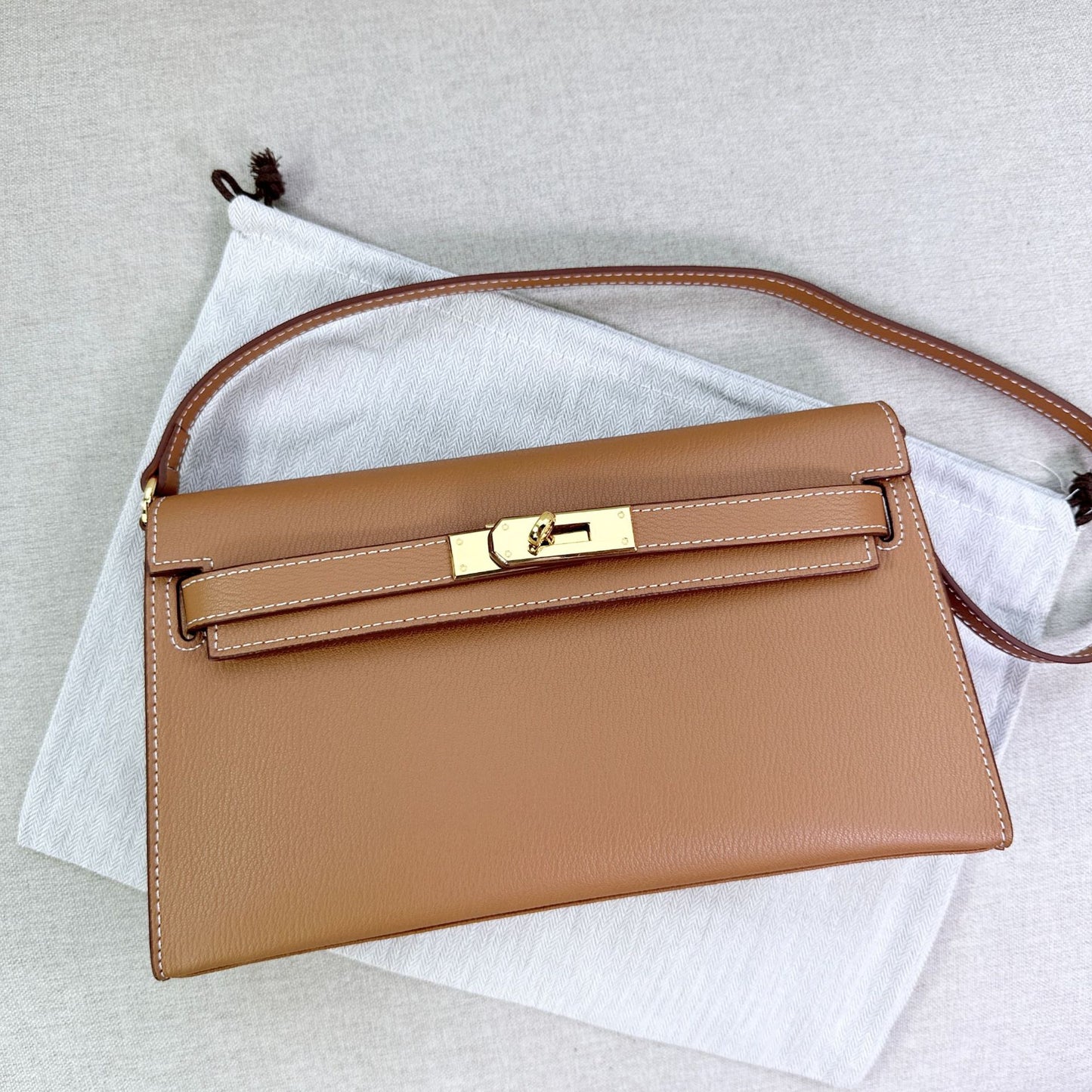 High-grade Genuine Leather Goat Pattern Kelly Armpit Bags