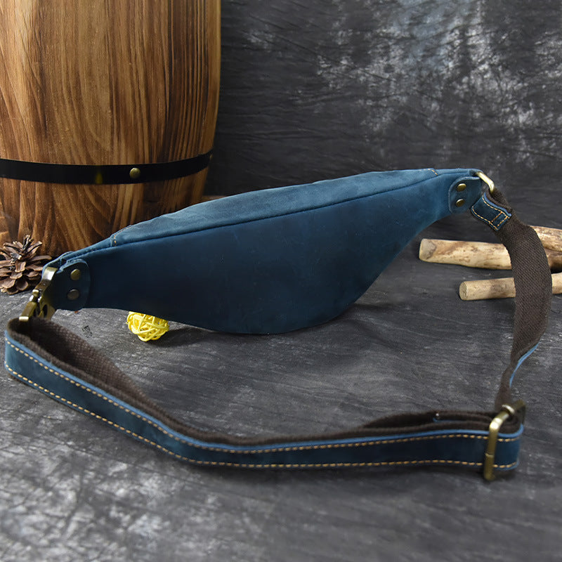 Women's & Men's & Retro Crazy Horse Leather Simple Fashion Genuine Men's Waist Packs