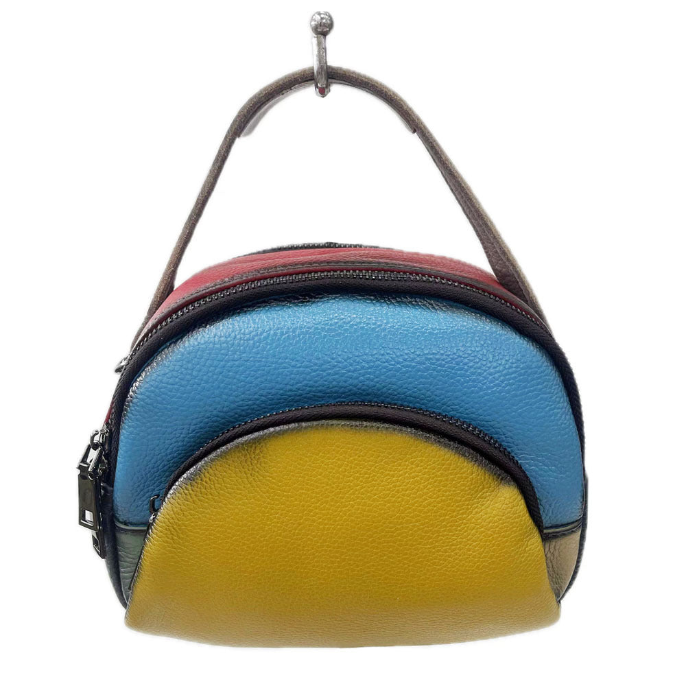 Women's Leather First Layer Cowhide Portable Brushed Crossbody Bags