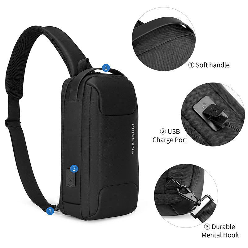 Men's Business Waterproof Upright High Quality Trendy Men's Chest Bags