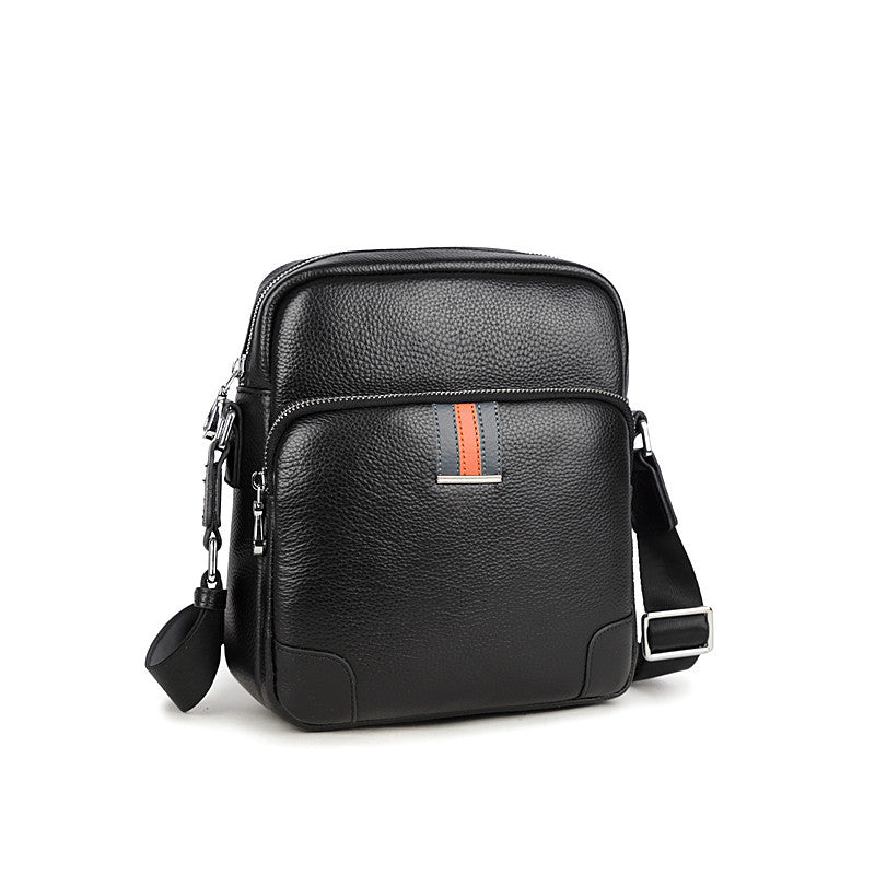 Men's First Layer Cowhide Leather Soft Noodle Men's Shoulder Bags