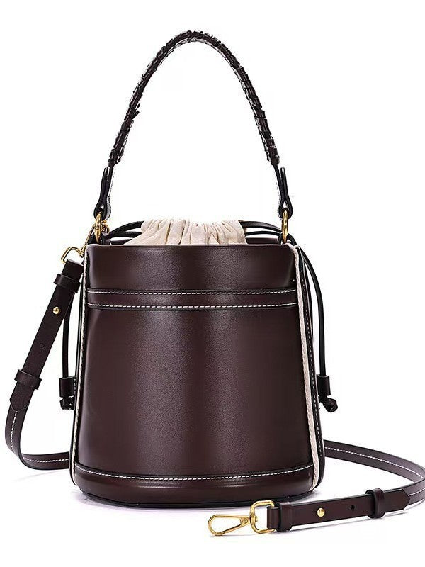 Women's Z Portable Woven Beach Personalized Commuter Bucket Bags