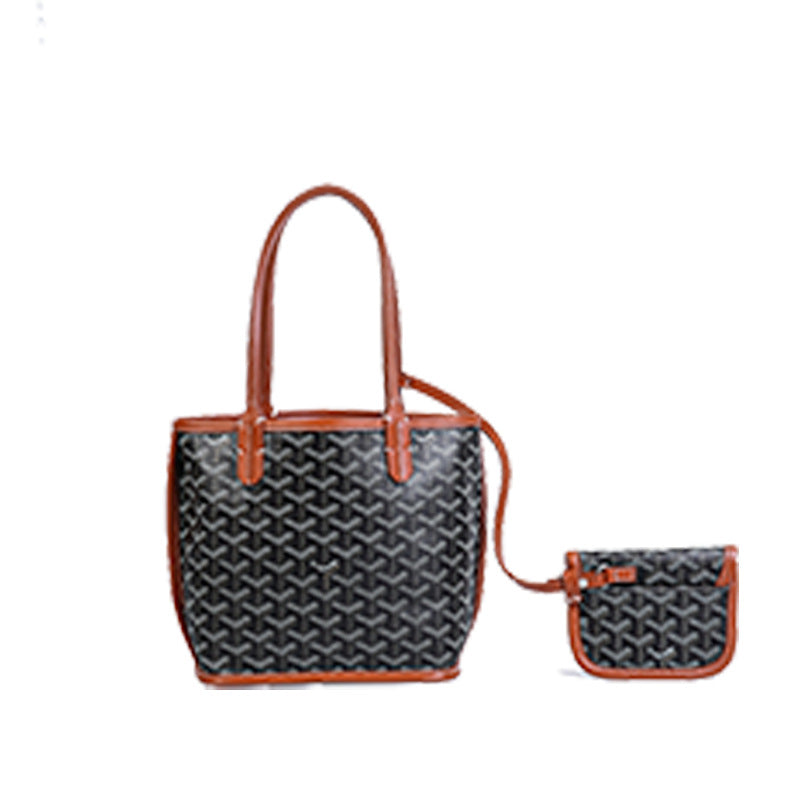 Leather Dog Teeth Double-sided Mini Mother Tote Bags