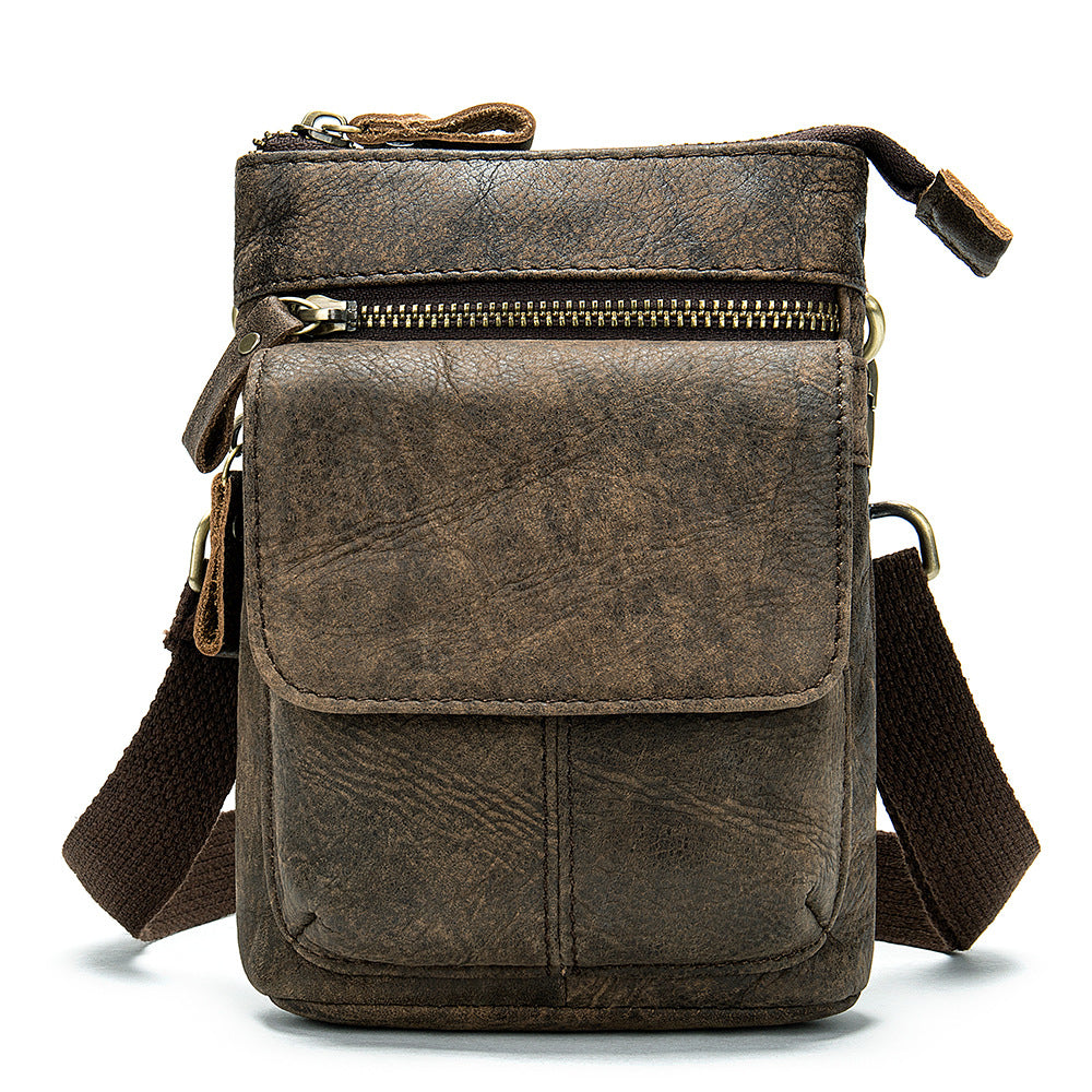 Men's Genuine Leather Single Mini Pouch Cowhide Men's Messenger Bags