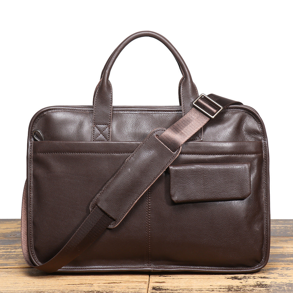 Men's Genuine Leather Portable First Layer Large Men's Briefcases