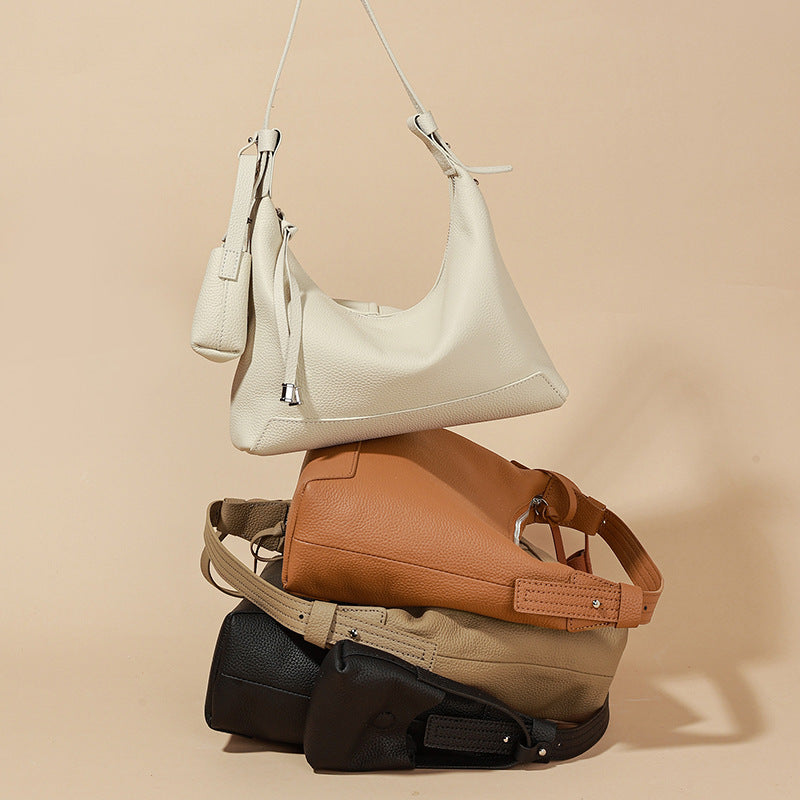 Women's Layer Cowhide Leather Genuine Retro Commuter Bags