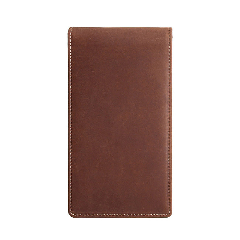Women's & Men's First Layer Cowhide Multiple Slots Vintage Real Leather Long Card Holder