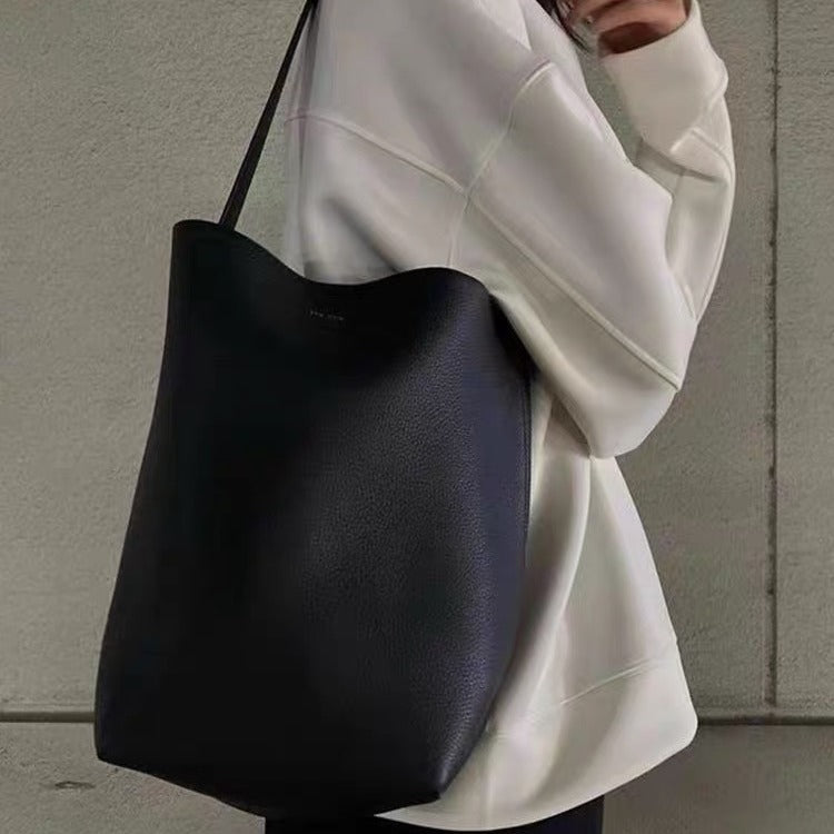 Women's First Layer Cowhide Niche High-grade Large Shoulder Bags