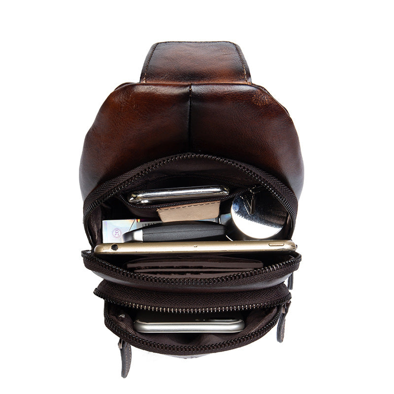Men's Retro First Layer Cowhide Tree Height Men's Messenger Bags