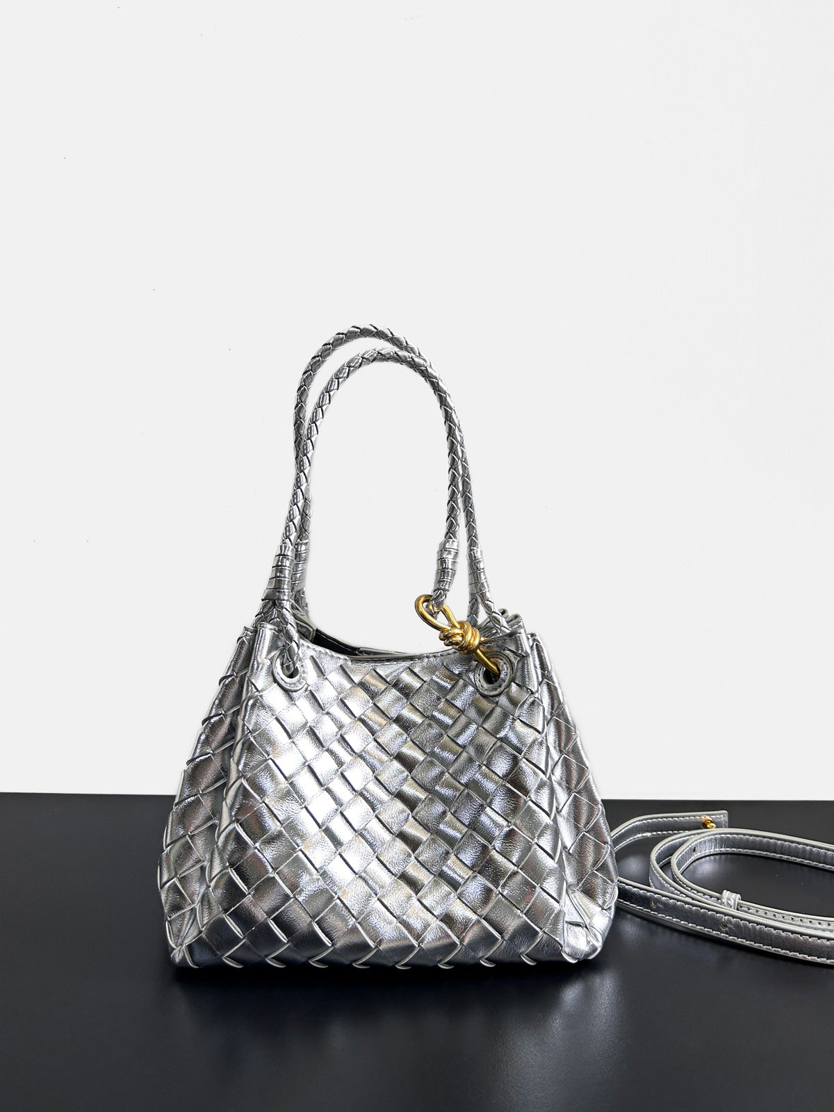 Authentic Leather Weave Parachute Shu Portable Vegetable Bags