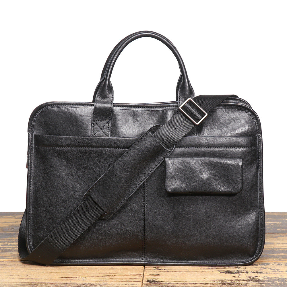 Men's Genuine Leather Portable First Layer Large Men's Briefcases