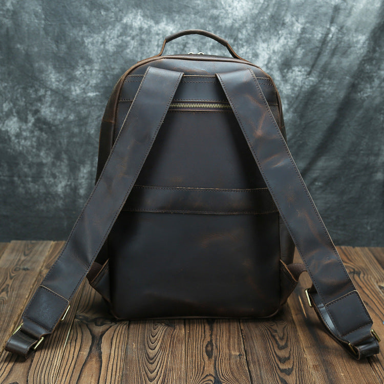 Men's First Layer Cowhide Vintage Crazy Horse Backpacks