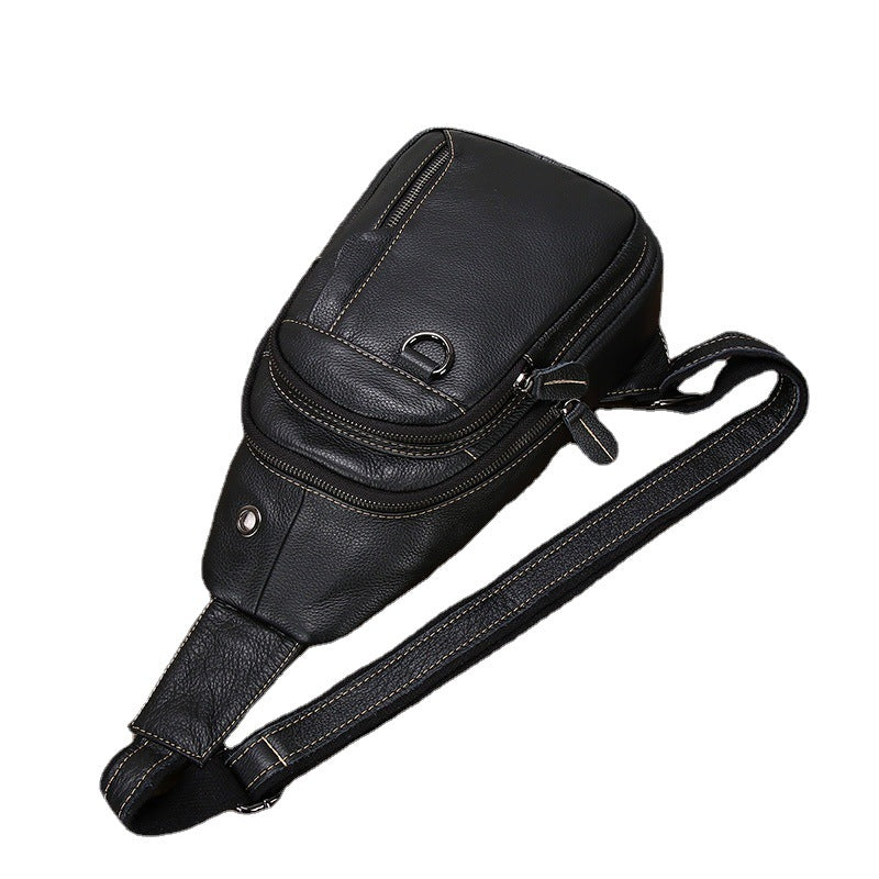 Men's Leather Urban Simple First Layer Cowhide Men's Chest Bags