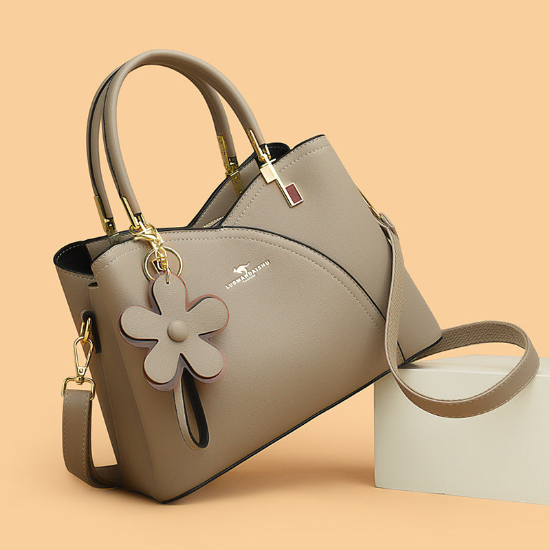 Women's Leather Stitching Portable Practical To Give Tote Bags