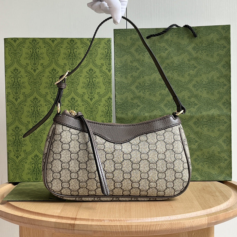 Women's Strawberry Underarm Mahjong Mini Canvas Chain Armpit Bags